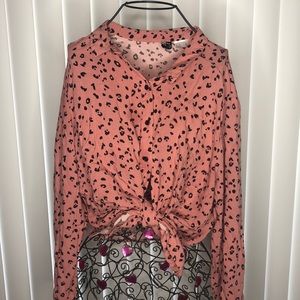 Cheetah print button up
